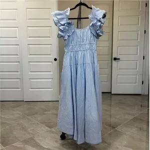 white christmas dresses Linda Midi Dress - Green Stripe